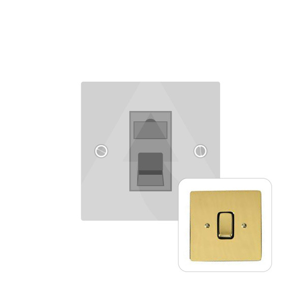 Stylist Grid Range 1 Gang Cat 6 in Polished Brass - Black Trim